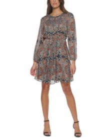 Printed Chiffon Fit & Flare Dress