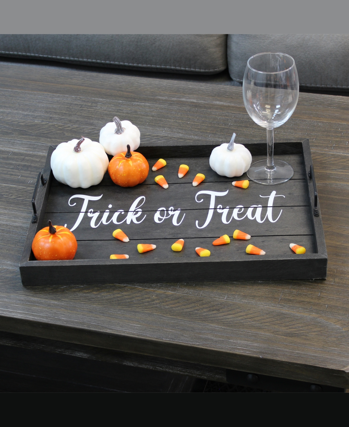 Elegant Designs Decorative Wood Serving Tray with Handles