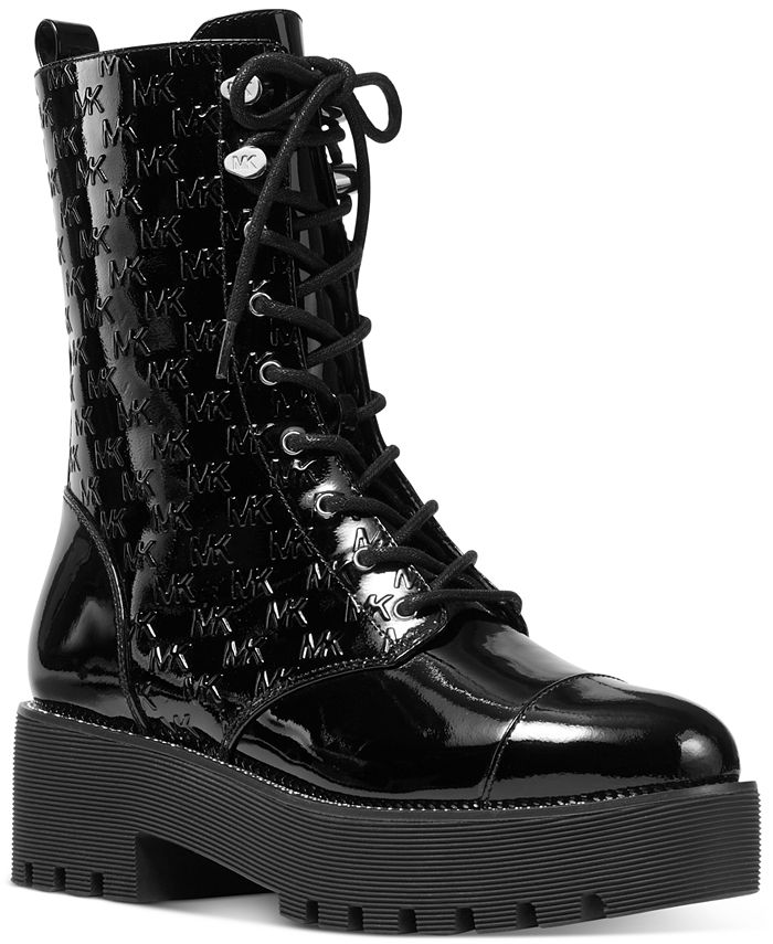 Michael Kors Women's Bryce Logo Lace-Up Lug Sole Combat Booties & Reviews -  Booties - Shoes - Macy's