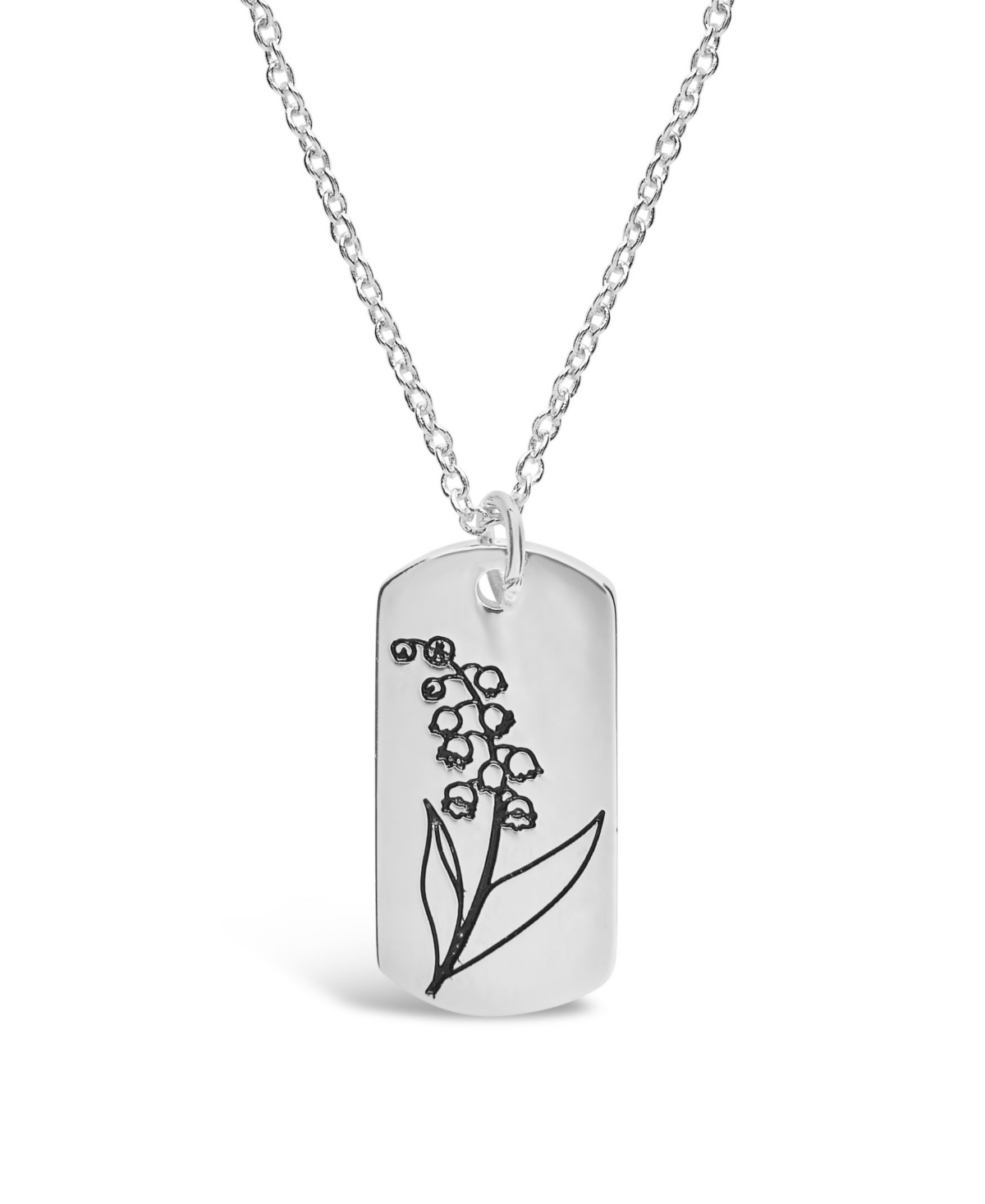 Shop Sterling Forever Women's Birth Flower Necklace In May,lily Of The Valley,silver