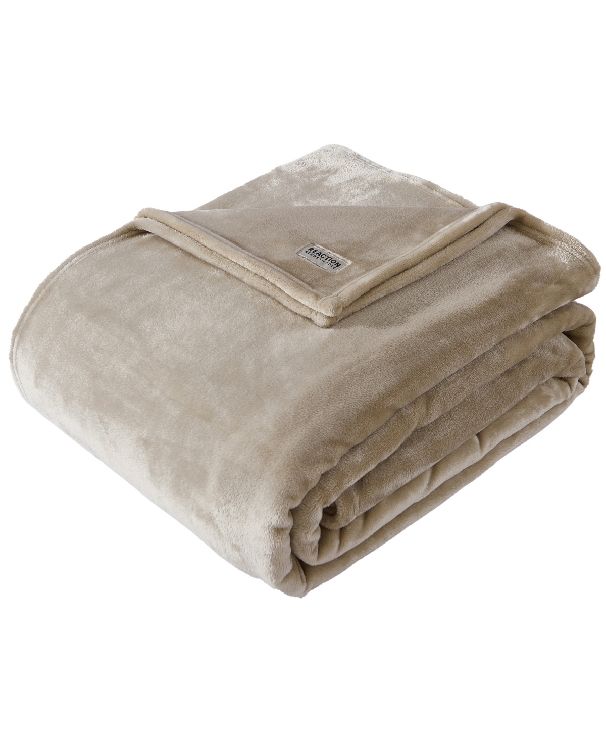 Kenneth Cole New York Reaction Solid Ultra Soft Plush Twin Blanket Bedding In Tan/beige