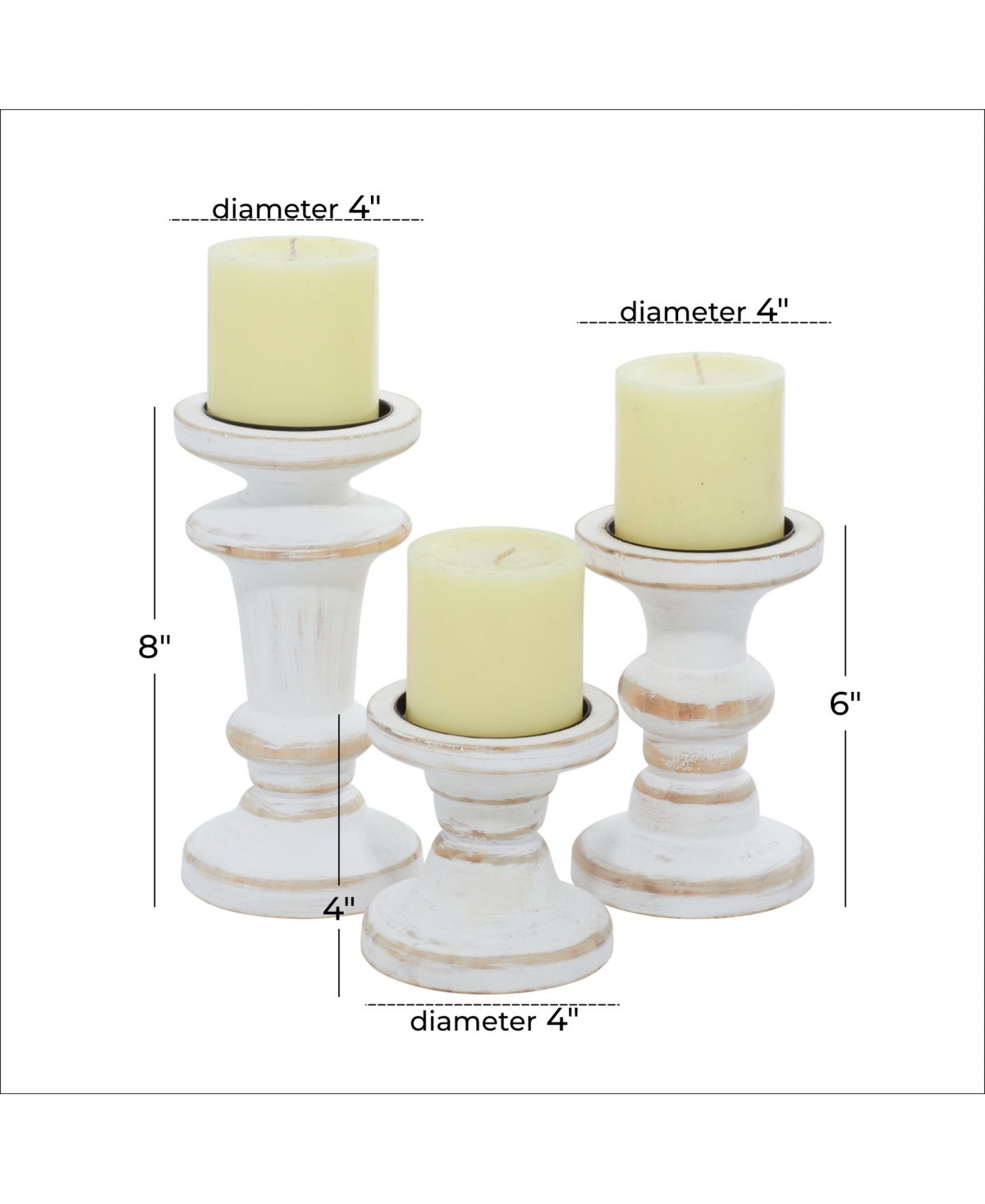 Farmhouse Candle Holder Set, 3 Pieces