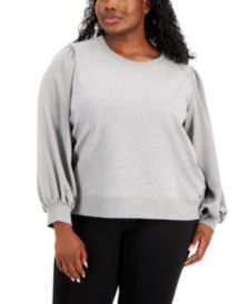 Plus Size Satin-Sleeve Sweatshirt