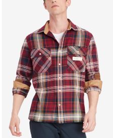 Tommy Hilfiger Men's Wallace Custom-Fit Plaid Shirt Jacket 