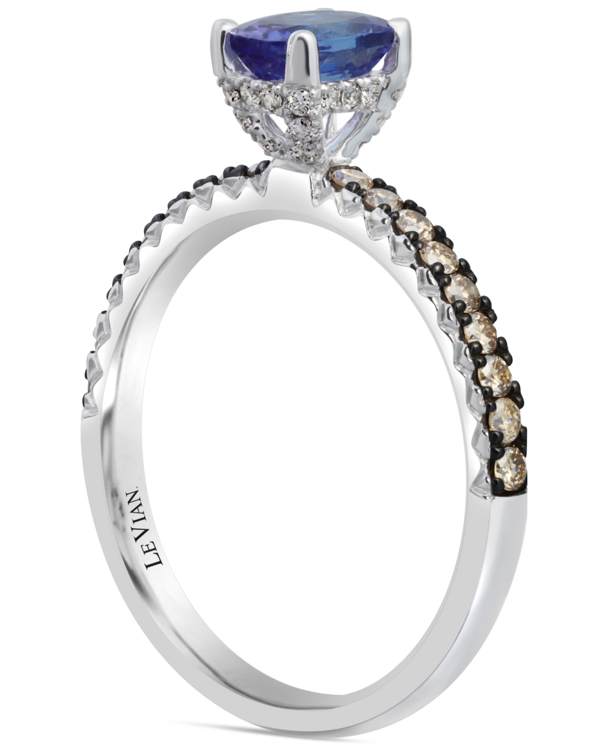 Le Via(5/8 ct. t.w.) & Diamond (3/8 ct. t.w.) in 14k White Gold - Blueberry Tanzanite