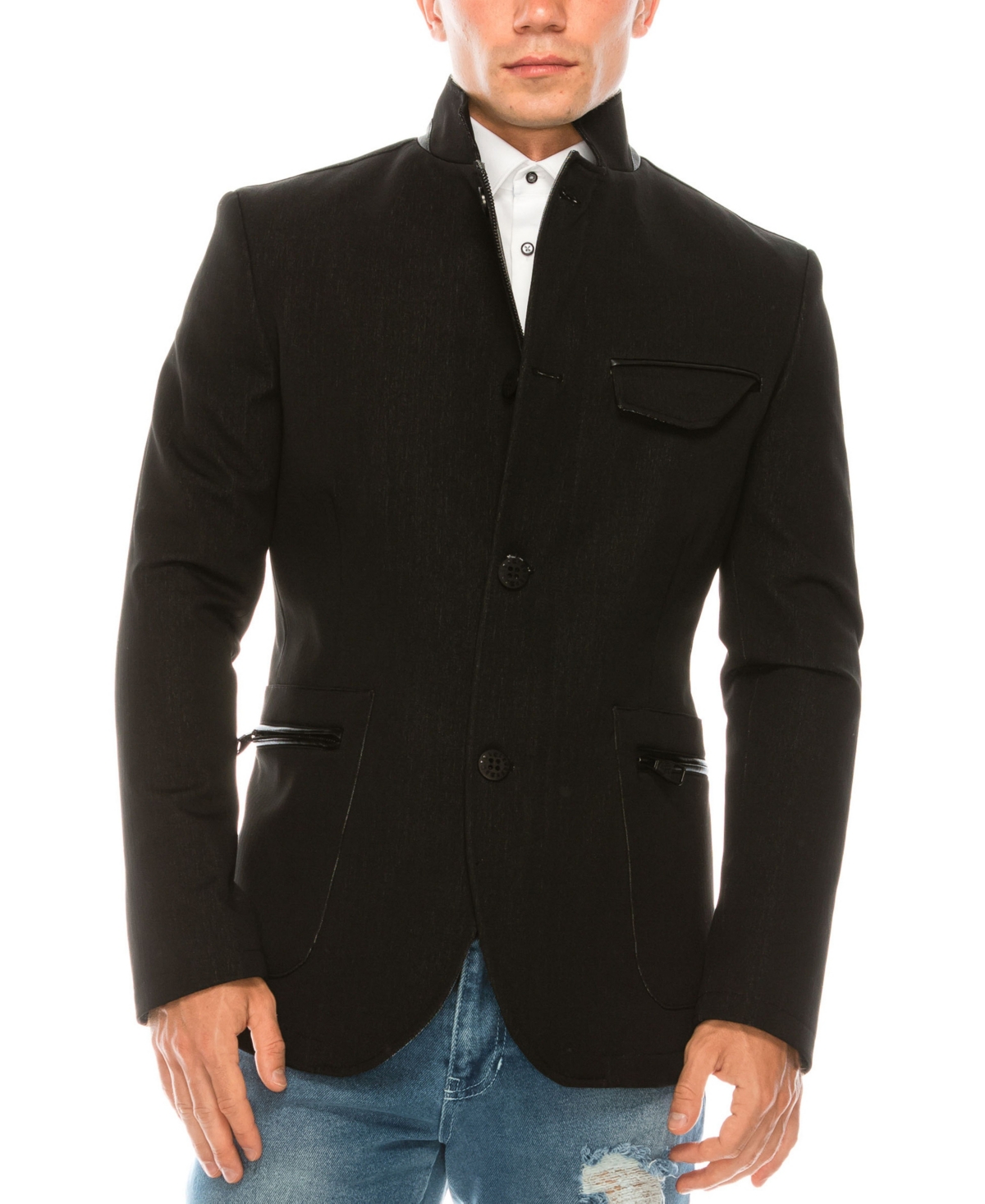 Men's Modern Casual Stand Collar Sports Jacket - Sax