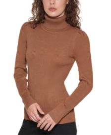 Solid Ribbed Turtleneck Sweater