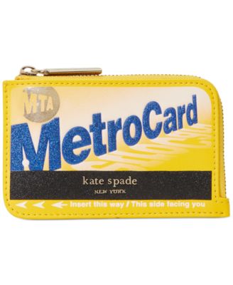 NY On A Roll Leather Metro Card Zip Cardholder