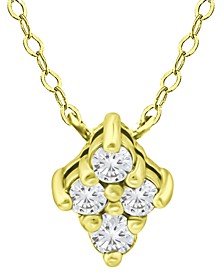 Cubic Zirconia Cluster Pendant Necklace, 16" + 2" extender, Created for Macy's