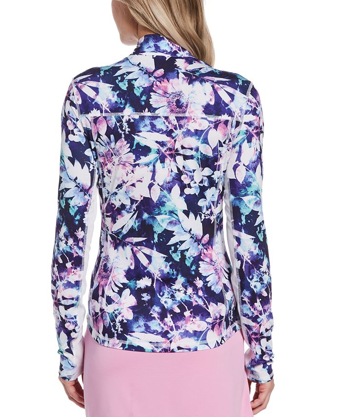 PGA TOUR Women's Printed QuarterZip Golf Top Macy's