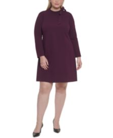 Plus Size Tie-Neck Sheath Dress