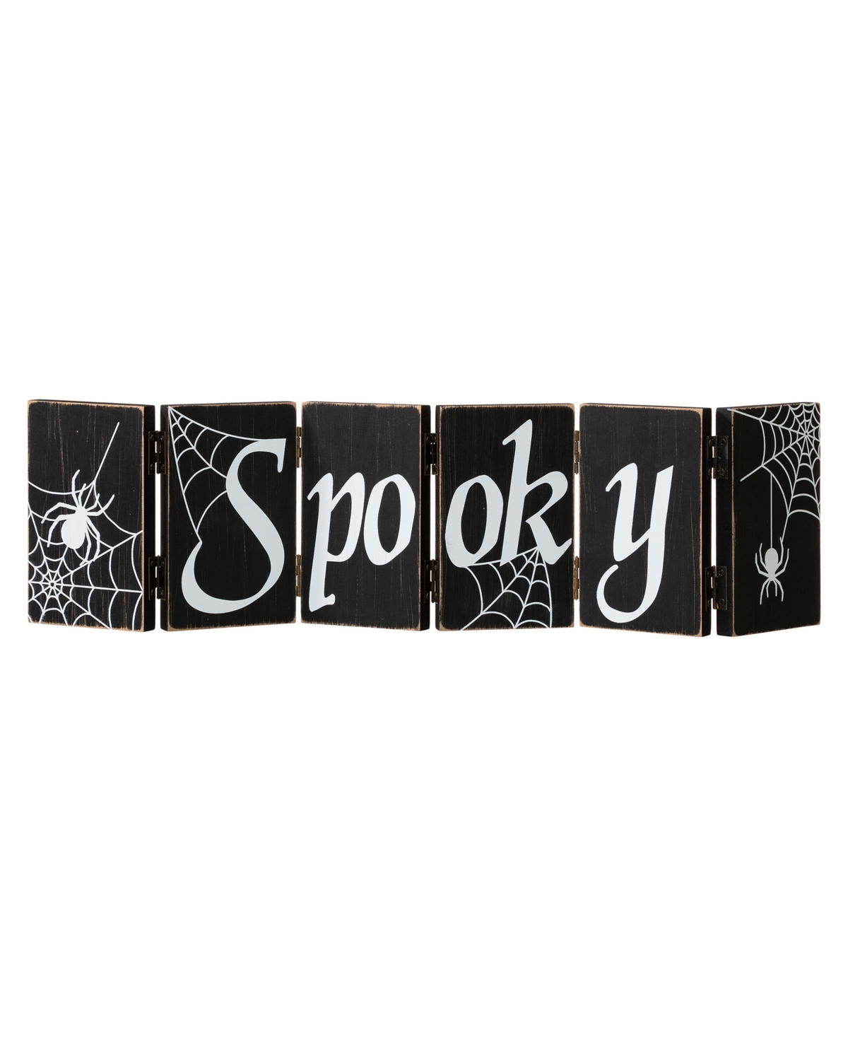 20" L Halloween Wooden Hinged Table Sign - Black