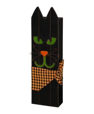 Glitzhome 30" H Lighted Wooden Cat Porch Decor