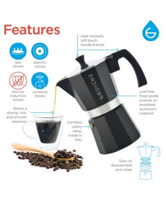 Milano Stovetop Espresso Maker Moka Pot 9 Espresso Cup Size 15.2 oz