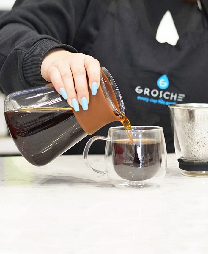 GROSCHE Amsterdam Pour Over Coffee Maker with Double Layer Permanent