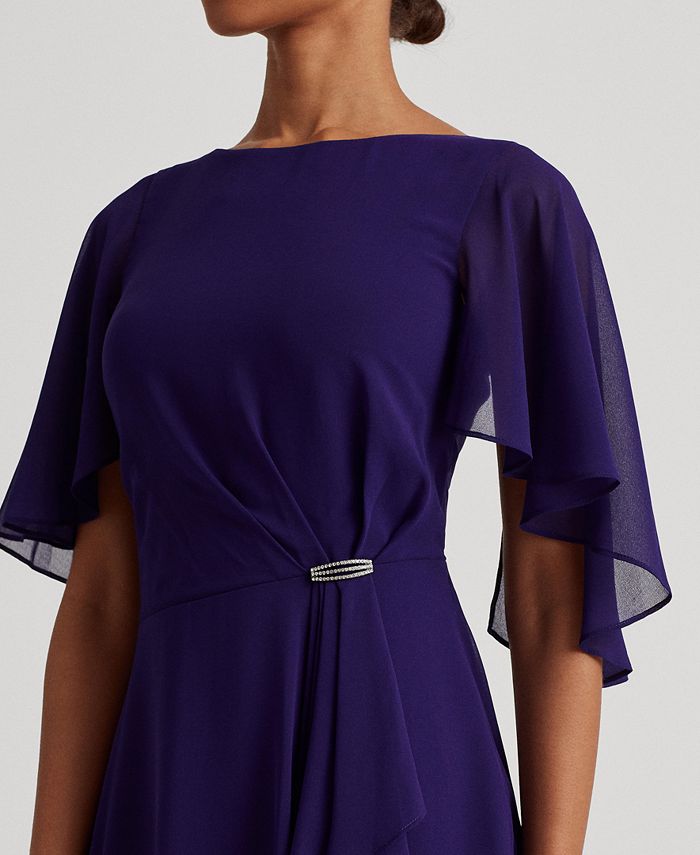 Lauren Ralph Lauren Flutter Sleeve Georgette Dress Macys