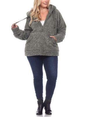 Plus Size Hooded Sherpa Jacket Macy s