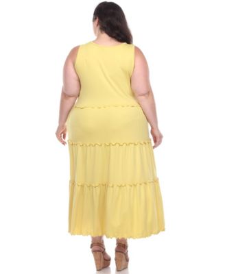 Plus Size Scoop Neck Tiered Midi Dress