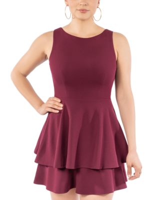 B Darlin Juniors' Sleeveless Double-Hem Dress - Macy's