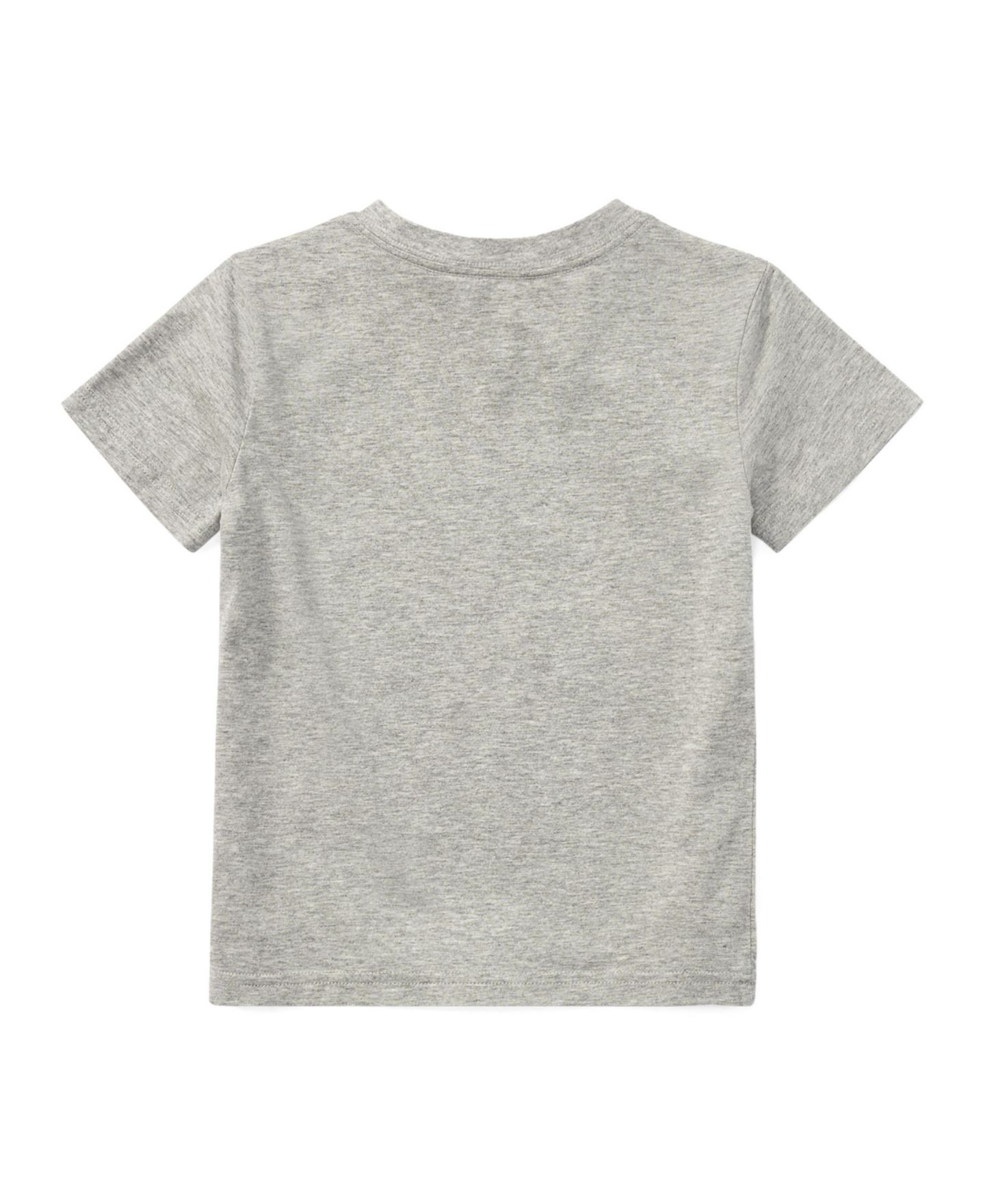 Футболка Polo Ralph Lauren Cotton Jersey V-Neck T-Shirt для мальчиков, цвет: Меланжевый серый — фото 2
