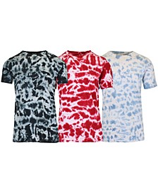 Men's Short Sleeve Tie-dye Printed T-shirt, 3 Piece Set
