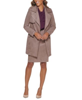 Calvin Klein - Faux-Suede Open-Front Jacket