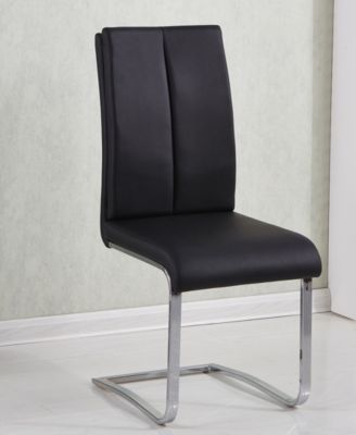 England Modern Faux Leather with Chrome Dining Side Chairs, Set of 2