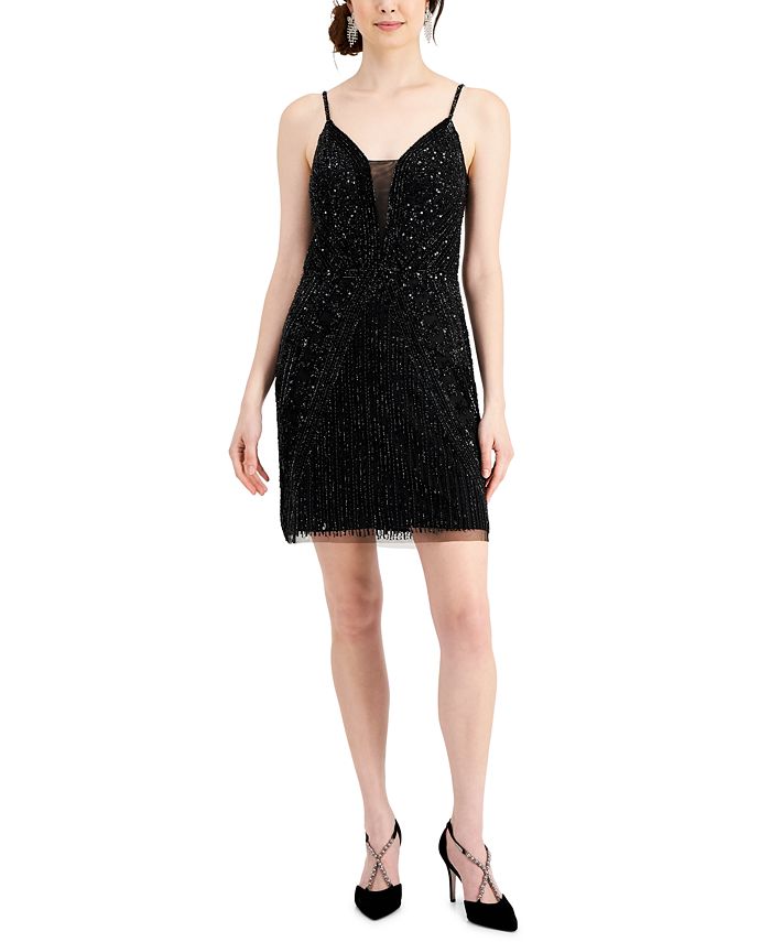 J Kara Sequin Sleeveless Mini Dress - Macy's