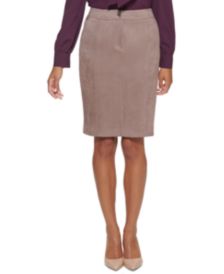 Faux-Suede Pencil Skirt