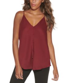 Textured Stripe Button Front Camisole