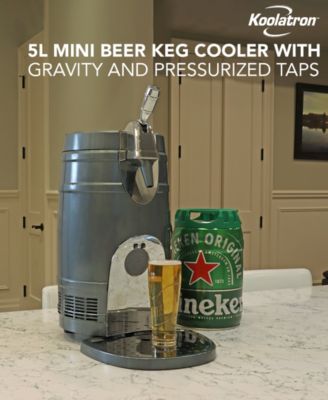 Koolatron Mini Beer Keg Cooler with Dual Taps, 5 L