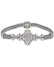 EFFY® Diamond Cluster Antique-Look Bracelet (1/10 ct. t.w.) in Sterling Silver & 18k Gold