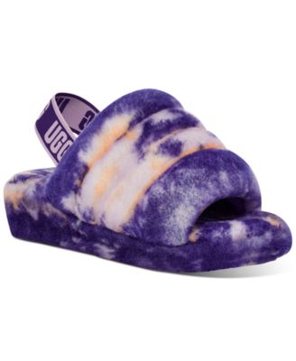 neon blue ugg slides