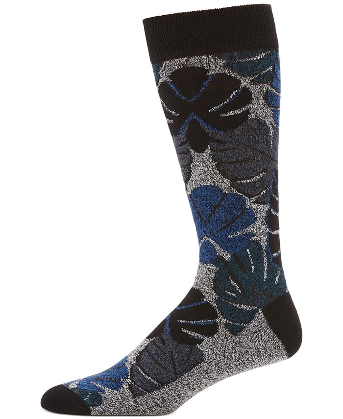 Perry Ellis Portfolio Men's Tossed Palms MoistureWicking Dress Socks