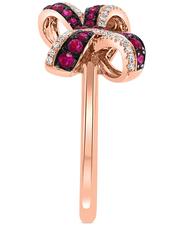 Rose Gold Ribbon Bow Roped Ring Pink 7.75 | Factory Direct Jewelry