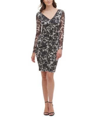GUESS - V-Neck Long-Sleeve Sheath Dress