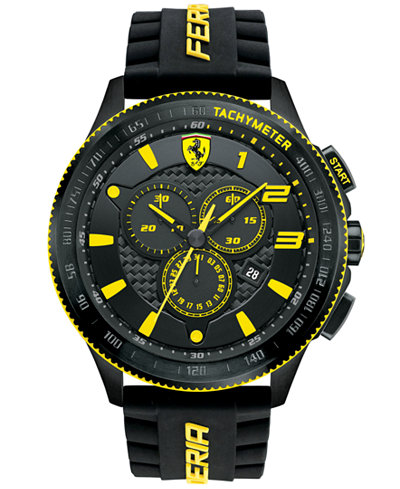 Scuderia Ferrari Men's Chronograph Scuderia Black Silicone Strap Watch 48mm 830139
