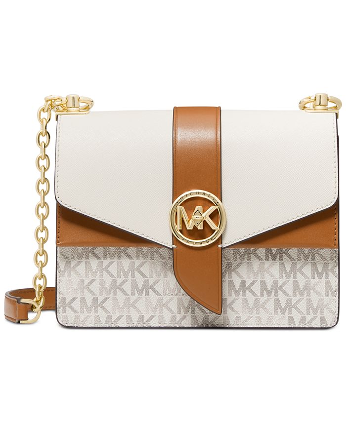 Michael Kors Bags | Michael Kors Large Messenger Crossbody Bag Vanilla | Color: Brown/White | Size: Os | Newexperience27's Closet