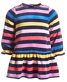 Baby Girls Striped Velour Dress, Created for Macy's