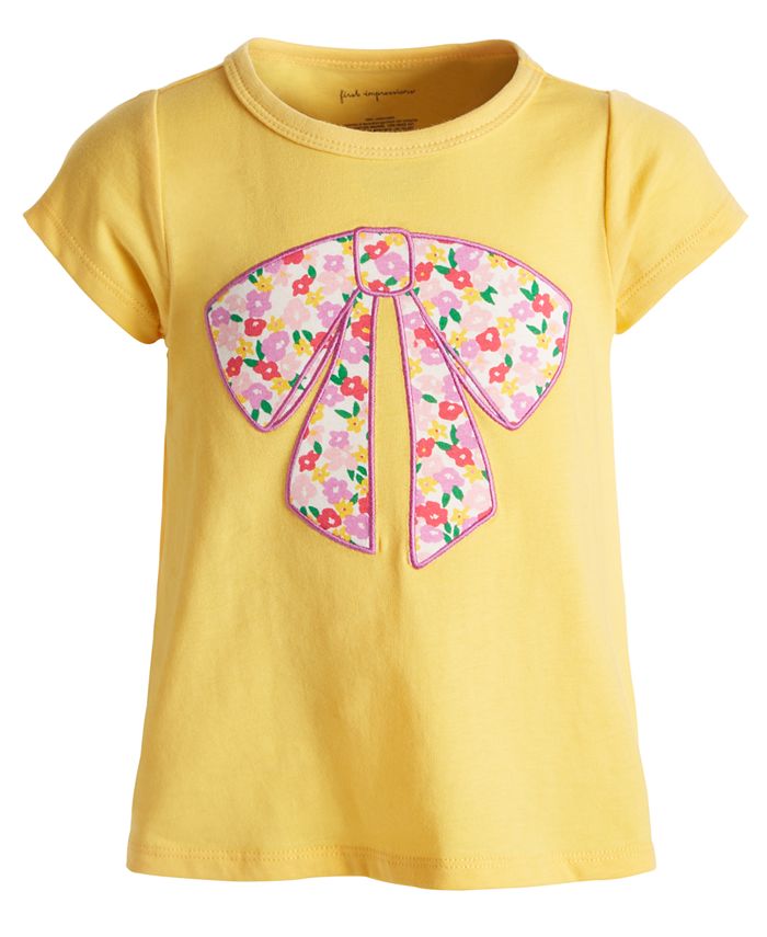 First Impressions Baby Girls Cotton Floral Print T Shirt Yellow Size 18mos main image 0