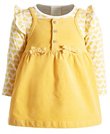 Baby Girls 2-Pc. Corduroy Jumper & Printed Shirt Set, Created for Macy's 