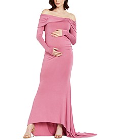 Off-The-Shoulder Maternity Photoshoot Gown