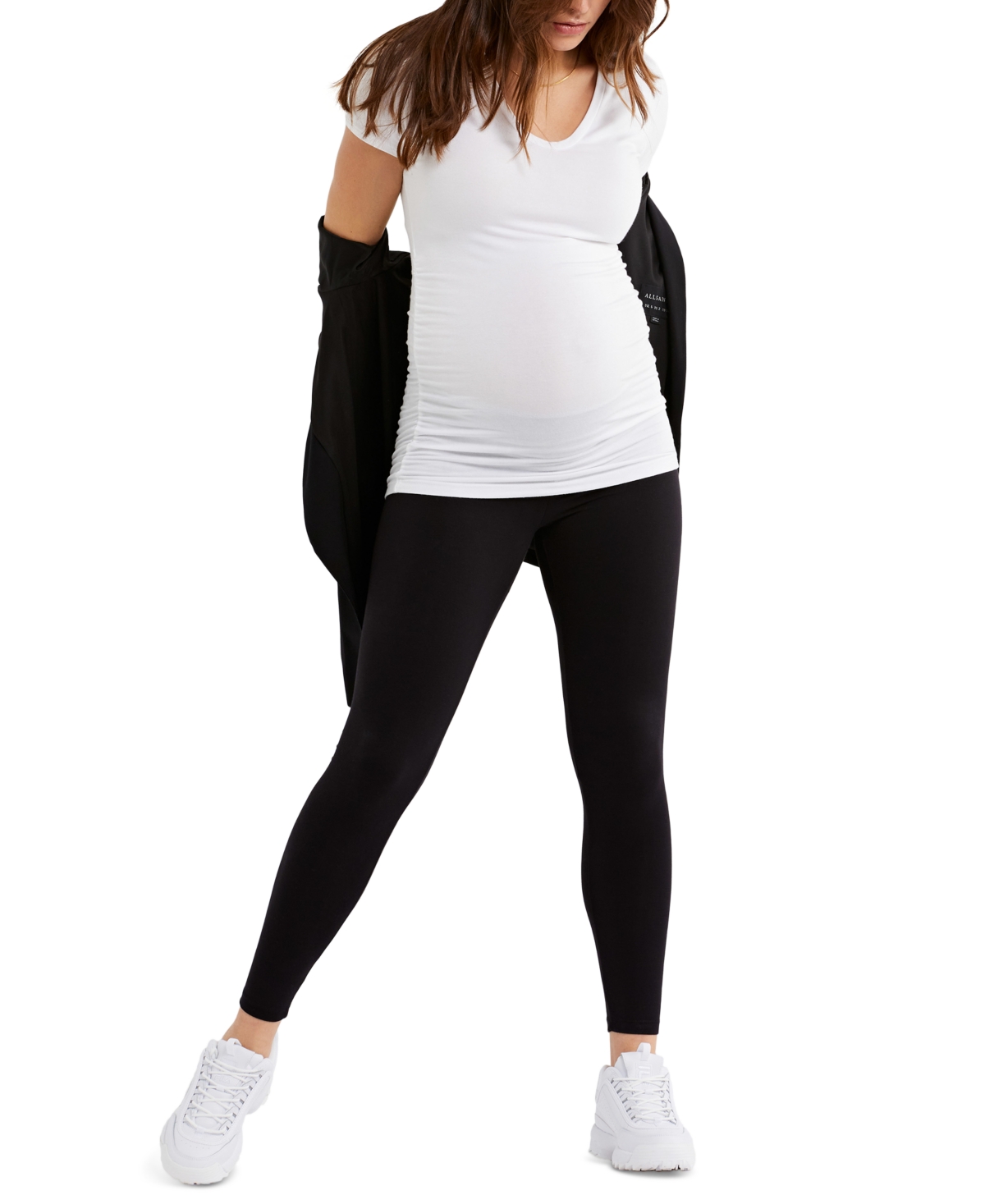 A Pea In The Pod Luxe Side Ruched V-Scoop Maternity T Shirt