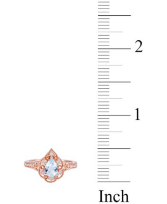 Aquamarine (1/2 ct. t.w.) & Diamond (1/10 ct. t.w.) Ring in 14k Rose Gold
