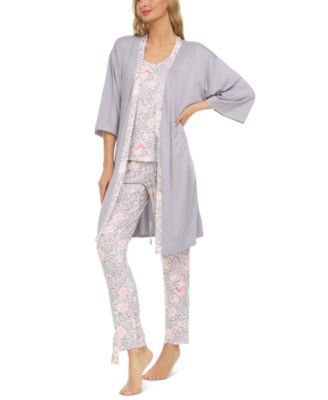 Flora by Flora Nikrooz - Payton Travel Wrap Robe, Tank Top & Pants Pajama Set