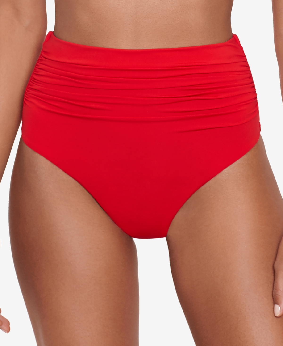 Lauren Ralph Lauren Beach Club High-waist Bikini Bottoms In Red