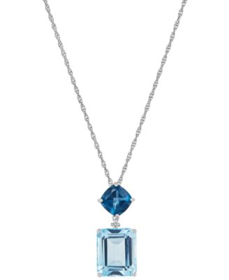 Macy's - Multicolor Amethyst (6-1/2 ct. t.w.) & Diamond Accent 18" Pendant Necklace in Sterling Silver (Also in Blue Topaz)