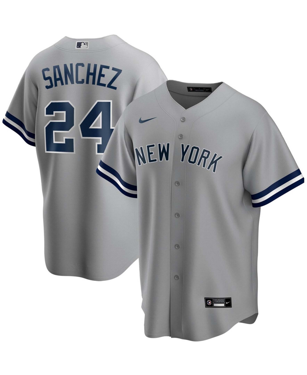 Men's Gary Sanchez Gray New York Yankees Road Replica Player Name Jersey