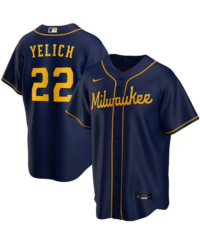 Nike Men's Christian Yelich Navy Milwaukee Brewers Alternate Replica Player  Jersey - Macy's