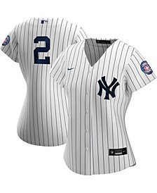Women's Derek Jeter White and Navy New York Yankees 2020 Hall of Fame Induction Replica Jersey